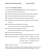 Einladung zur Jahreshauptversammlung